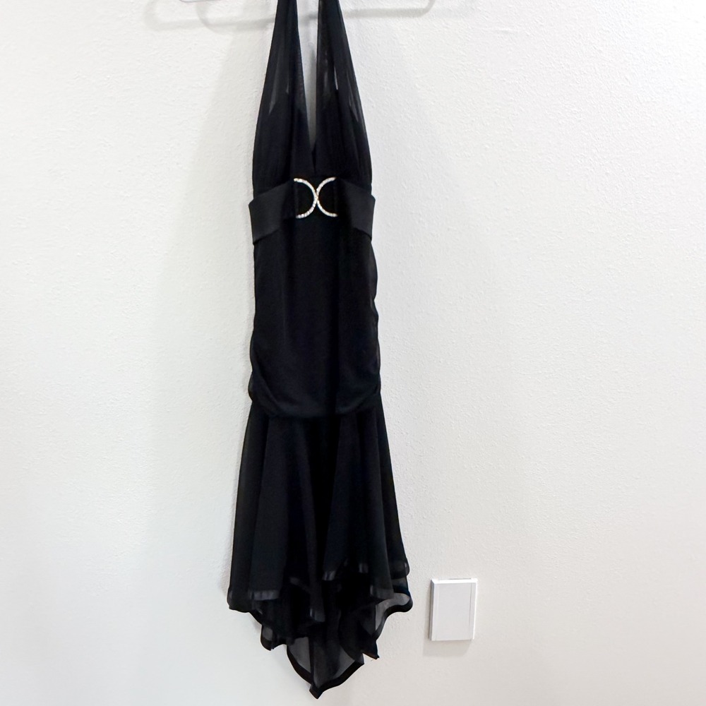 Vintage Y2K 90s Fairy Whimsigoth Backless Finesse Halter Asymmetrical Dress XL - Picture 2 of 6